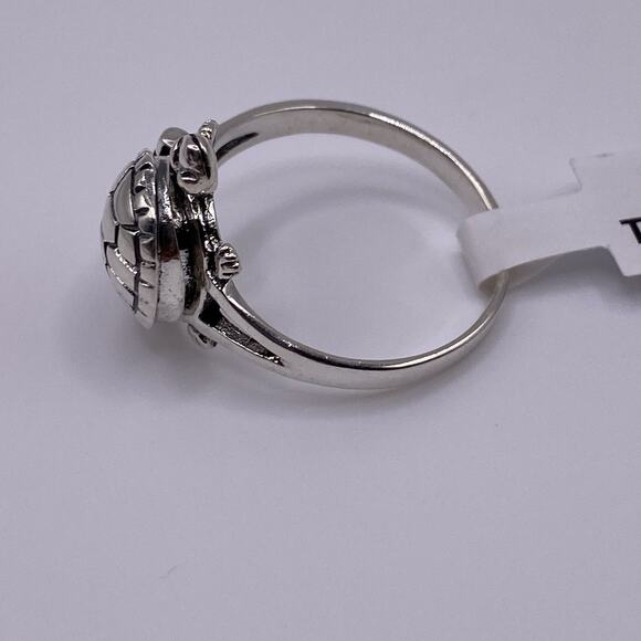 TURTLE POISON RING Size 10 Sterling Silver Pill Box 925 Jewelry - Picture 3 of 9